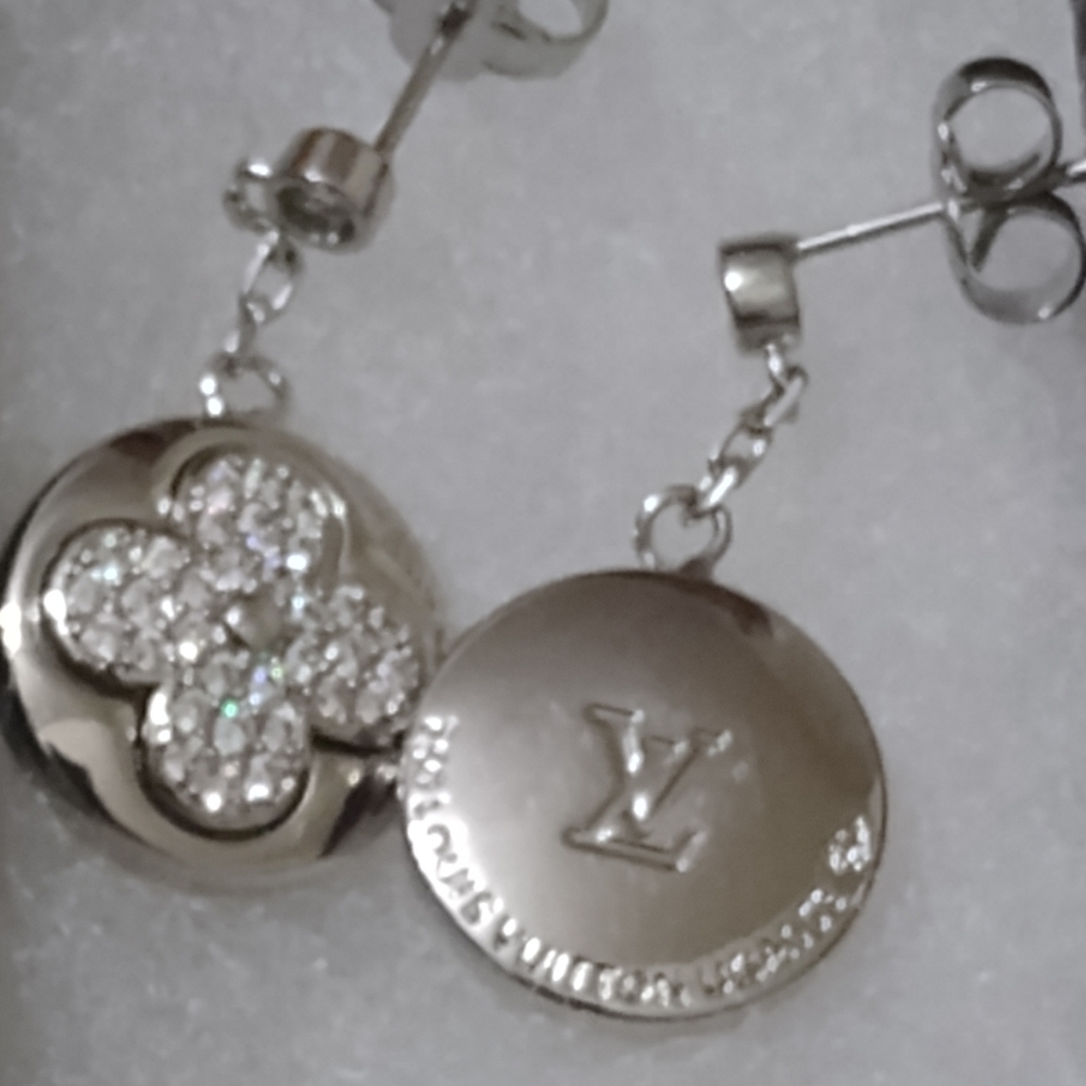 Upcycled Silver Fashion Earrings with Crystal Accents